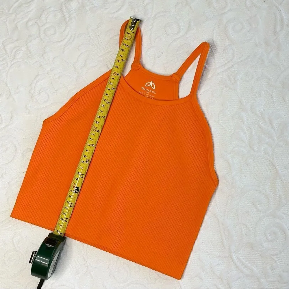 Sunzel Orange Knit crop top M/L NWOT